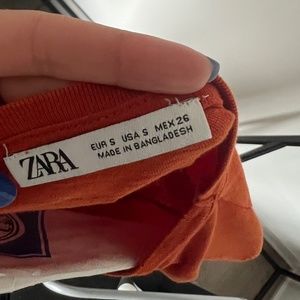 Orange Long Sleeve Shirt / Tunic / Zara Size S